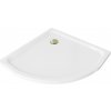 Mexen Flat polkruhový sprchový kút slim 90 x 90 cm, biely, sifón zlatý - 41109090G