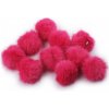 Kožušinový brmbolec s pútkom Ø4,5 cm - 10 ks 3 pink