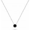 Brilio Silver Minimalistický strieborný náhrdelník s čiernym zirkónom NCL73WBC