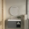Erga Charlotte, okrúhle LED zrkadlo 70cm, čierny kovový rám, 1610 lm, 6500K, predné bočné osvetlenie, ERG-V01-204-7070-BK
