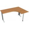 Hobis Pracovný stôl Flex, ergo, ľavý, 160x75,5x120 (60x60) cm, jelša/kov