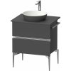 Duravit Sivida skrinka 64.5x47.5x54.8 cm závesná kúpeľňová skrinka pod umývadlo grafitová-chrómová SV4657010490000