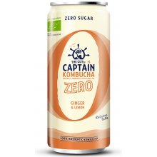 GUTsy Captain Kombucha Zero Ginger and Lemon CANs 20 x 250 ml