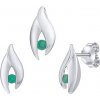 Silvego Strieborná súprava šperkov Claire s pravým smaragdom - náušnice a prívesok FWS15198ER