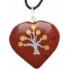 Nefertitis Jaspis červený prívesok srdce sa Stromom života NF4647 - cca 2,5 až 3,5 cm