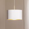 Luminex Závesné svietidlo Soho valcovité 1-pl. Ø 40cm biela/zlatá - 3447