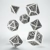 Kocka Set 7 QW Dwarven White & black Dice Set