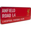 Liverpool FC Plechová ceduľa Liverpool FC, červená, 40x18 cm