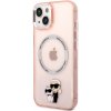 Púzdro Karl Lagerfeld MagSafe Kompatibilní IML Karl and Choupette NFT pro iPhone 14 Plus ružové