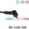Akyga AK-ND-50 20V/2.25A 45W 4.0x1.7mm - neoriginálny