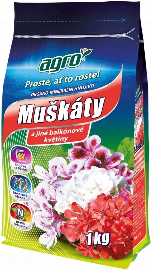 AGRO Hnojivo organicko-minerálne na muškáty 1 kg