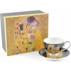 HOME ELEMENTS Hrnček 250 ml, s podtáckom, Klimt, Bozk tmavý