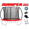 Trampolína SET JUMPEX SST 244 cm (2,4 m) Červená s vnútornou sieťou, Bezpečný rebrík , Spodná bezpečnostná sieť, kotviaca sada(3ks kotva+popruh)