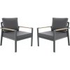 ROJAPLAST Záhradné kreslo hliníkové SIBIU DUO, 2 ks