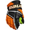 Hokejové rukavice Bauer Vapor 3X Black/Orange Junior 10 palcov