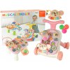 LEAN TOYS Interaktívne chodítko 2v1 - ružové