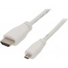 Raspberry Pi Kábel HDMI 2.0 HDMI V/ micro HDMI V 1m biely