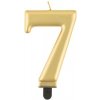 Godan Narodeninová sviečka 7 metalická zlatá