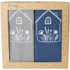 Polášek Vyšívaná vaflová utierka s motívom - 2 ks - Domčeky č. 2