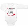 Body dlhý rukáv s vtipným textom Baby Nellys Vždy Milovat biele