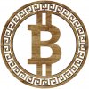 DREVENÝ BITCOIN OBRAZ - 30cm, Palisander