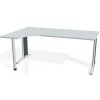 Pracovný stôl Flex, ergo, pravý, 180x75,5x120 (40x80) cm, sivá/kov