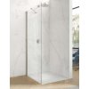 Hüppe Astra - Walk-in/Bočná stena pre krídlové dvere s pevným segmentom 800x2000 mm pre 4-uholník, profil strieborná pololesklá, číre sklo s Anti-Plaque PX0202.069.322
