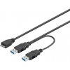 PremiumCord USB 3.0 rozdvojený napájací 0.2m ku3y01