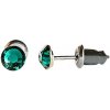 Náušnice Swarovski Elements s broušeným krystalem, visací, tvar tečka, tmavě zelené, 713907emerald