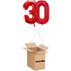 HeliumKing Balónový box - Narodeninové číslo 30 červený 86 cm