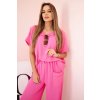 Kesi Włoski Komplet z viskózy blúzka + nohavice ružový ružová One size Kesi Włoski 5907302813695