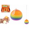 Teddies Loptička antistresová mačkací sliz 6cm dúhový