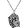 Oceľový prívesok Runový kameň Mannaz & Vegvísir - včetně řetízku 3mm/ 60 cm