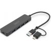 Digitus USB 3.0 Hub 4-Port, Slim Line, 0,2m kabel (DA-70235)