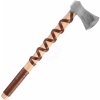 Battle Merchant Vikingská sekera z ocelolitiny, typ H, s rytinou a koženým obalem