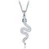 MINET Strieborný náhrdelník had so zirkónmi