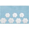 Mäkučká bavlnená rohožka do kúpeľne v krásnej slabomodrej farbe s motívom kvietkov 50 x 80 cm 35995