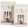 Clayre & Eef Tin Storage Box 20 x 13 x 9 18 x 11 x 7 Cm Beige Metal Coffee Cup 20 x 13 x 9 18 x 11 x 7 cm