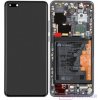 Huawei P40 Pro (ELS-N04, ELS-NX9) LCD displej + dotyková plocha + rám + malé diely čierna - originál 02353PJG
