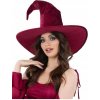 ČARODEJNÍCKY KLOBÚK ČERVENÁ BURGUNDSKÁ ČARODEJNICA ČARODEJNÍCKY DOPLNOK HALLOWEN