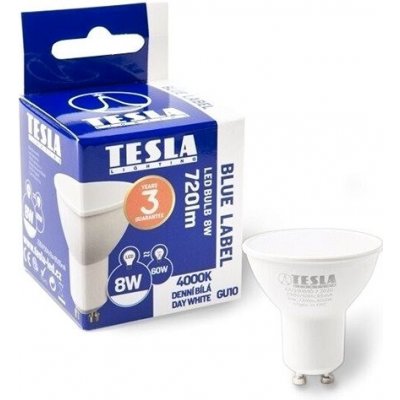 Tesla LED žiarovka BULB GU10, 8 W, denná biela