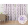 Biante Dekoračný záves PML-069 Fialové kvety na bielom 145x250 cm
