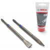 BOSCH Sada samoostriacich dlát (špicaté + 20 x 250 mm) + mazivo Long Life SDS-Plus