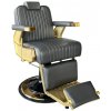 Barber kreslo NOBILE GOLD - tmavosivá