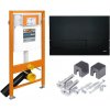 WERIT JOMOTECH akciový set, predstenový inštalačný modul kompletný pre závesné WC, čierne tlačítko, 174-91102500-00