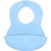 BabyOno Podbradník mäkký plastový s vreckom bez BPA blue 6 m+