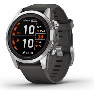 Chytré hodinky Garmin Fenix 7S Pro Solar Silver/Graphite Band (010-02776-01)