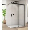 RONAL CADURA BLACK CAW2 180cm pravý walk-in sprchový kút / sprchová stena samostatná s posuvným dielom, profil čierny - 87 – sklo matné Screen