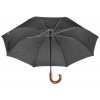 Automaticky dáždnik s drevenou rúčkou šedý