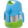 Termo nádoba na jedlo s vidličkou b.box - modrá/zelená 335 ml